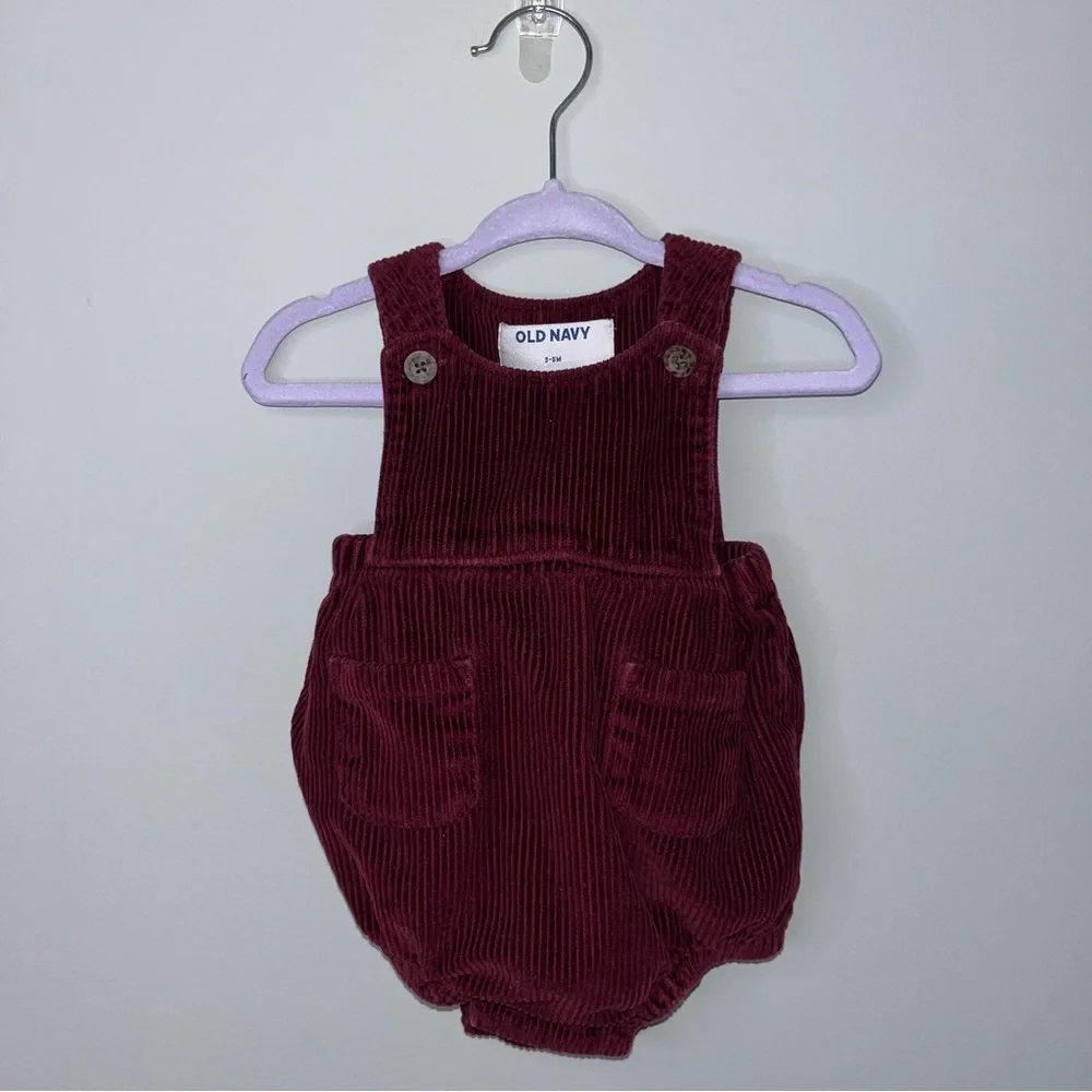 Old Navy Burgundy Corduroy One Piece Overalls
